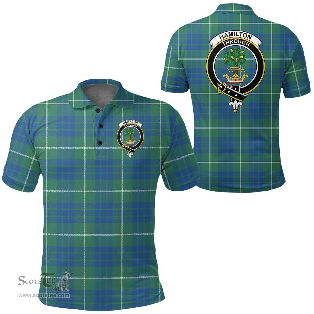 Scottish Hamilton Hunting Ancient Clan Tartan Polo Shirt - Crest Classic Scottish Plaid Tartan Plaid