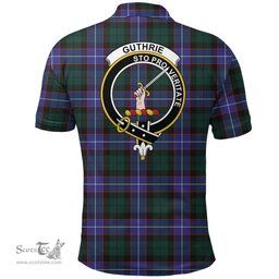 Scottish Guthrie Modern Clan Tartan Polo Shirt - Crest Classic Scottish Plaid Tartan Plaid