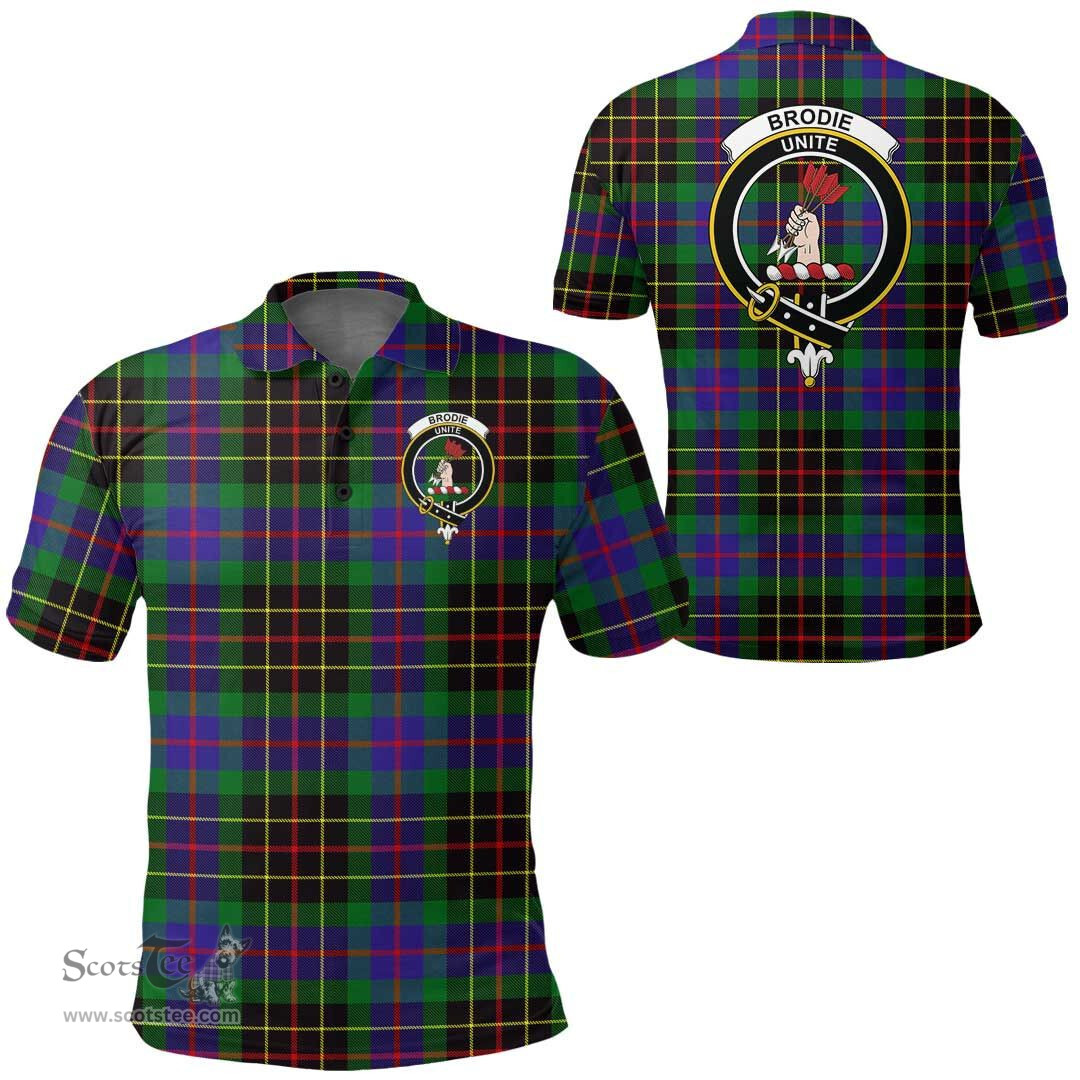 Scottish Brodie Hunting Modern Clan Tartan Polo Shirt - Crest Classic Scottish Plaid Tartan Plaid
