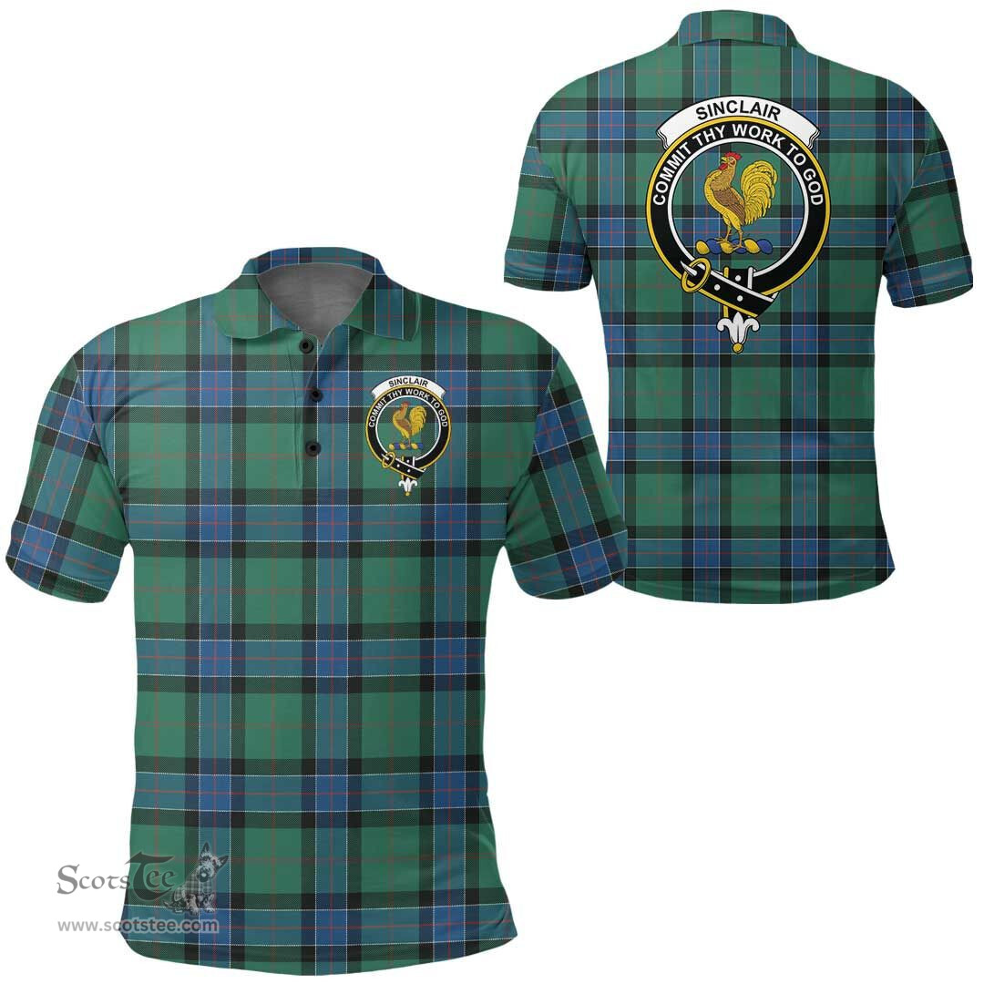 Scottish Sinclair Hunting Ancient Clan Tartan Polo Shirt - Crest Classic Scottish Plaid Tartan Plaid