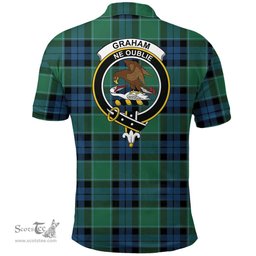Scottish Graham Of Menteith Ancient Clan Tartan Polo Shirt - Crest Classic Scottish Plaid Tartan Plaid