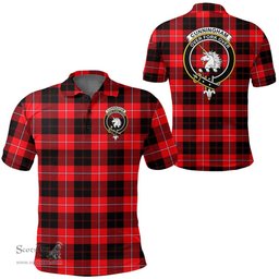 Scottish Cunningham Modern Clan Tartan Polo Shirt - Crest Classic Scottish Plaid Tartan Plaid