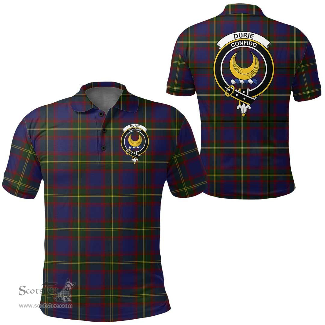 Scottish Durie Clan Tartan Polo Shirt - Crest Classic Scottish Plaid Tartan Plaid
