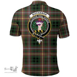 Scottish Buchanan Hunting Clan Tartan Polo Shirt - Crest Classic Scottish Plaid Tartan Plaid