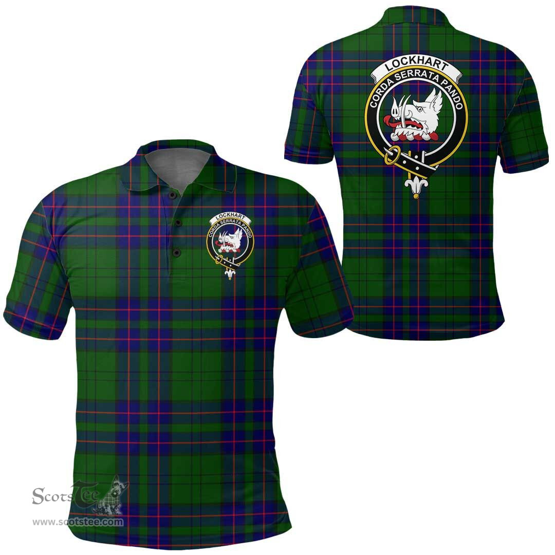 Scottish Lockhart Clan Tartan Polo Shirt - Crest Classic Scottish Plaid Tartan Plaid