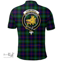 Scottish Campbell Of Cawdor Modern Clan Tartan Polo Shirt - Crest Classic Scottish Plaid Tartan Plaid