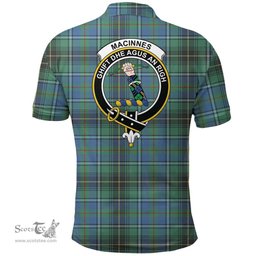 Scottish Macinnes Ancient Clan Tartan Polo Shirt - Crest Classic Scottish Plaid Tartan Plaid