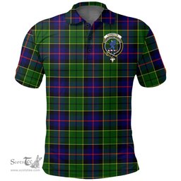 Scottish Forsyth Modern Clan Tartan Polo Shirt - Crest Classic Scottish Plaid Tartan Plaid