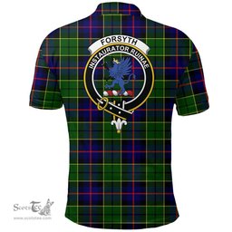 Scottish Forsyth Modern Clan Tartan Polo Shirt - Crest Classic Scottish Plaid Tartan Plaid
