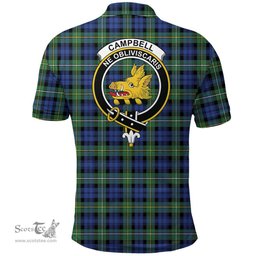 Scottish Campbell Argyll Ancient Clan Tartan Polo Shirt - Crest Classic Scottish Plaid Tartan Plaid