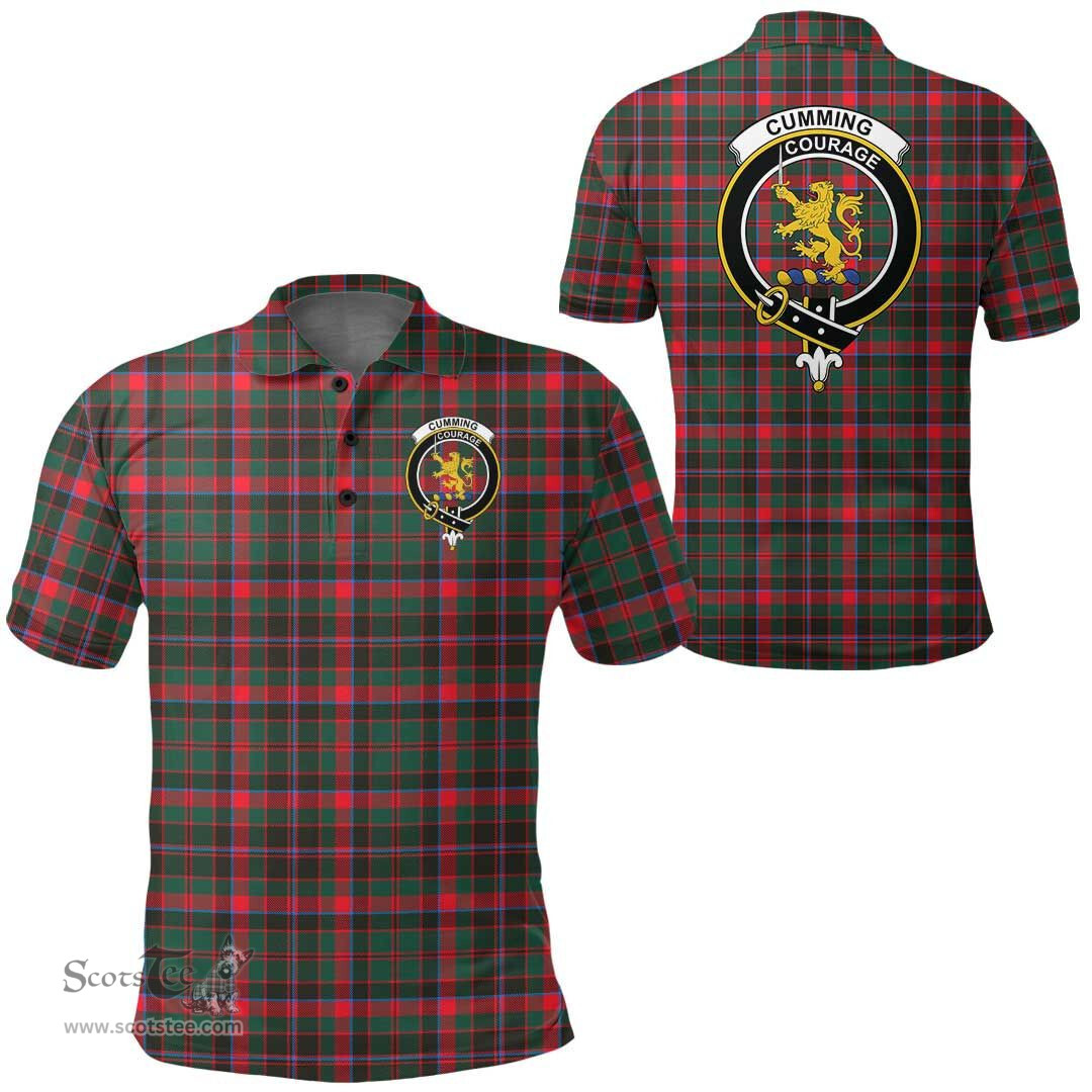 Scottish Cumming Hunting Modern Clan Tartan Polo Shirt - Crest Classic Scottish Plaid Tartan Plaid