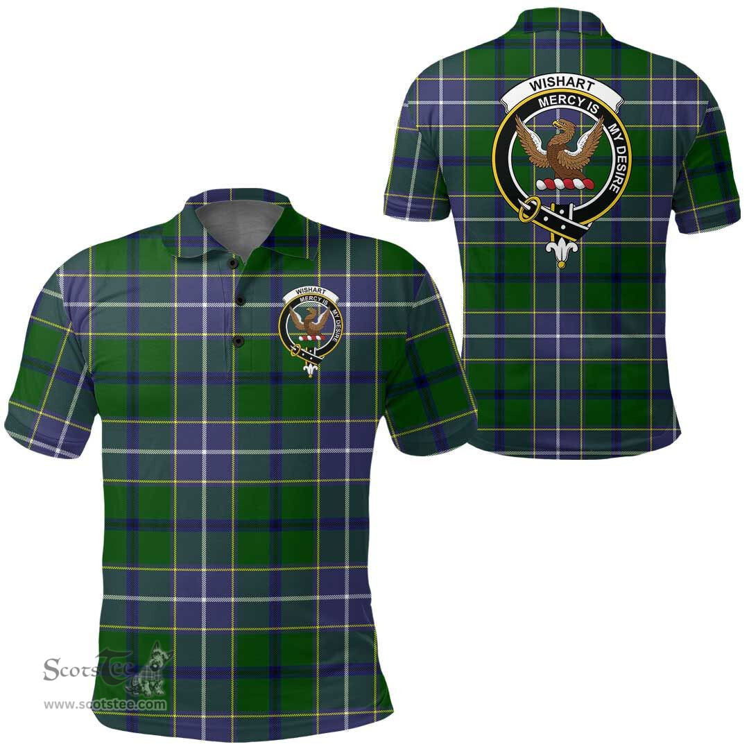 Scottish Wishart Hunting Modern Clan Tartan Polo Shirt - Crest Classic Scottish Plaid Tartan Plaid