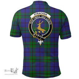 Scottish Strachan Clan Tartan Polo Shirt - Crest Classic Scottish Plaid Tartan Plaid