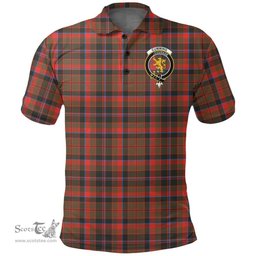 Scottish Cumming Hunting Weathered Clan Tartan Polo Shirt - Crest Classic Scottish Plaid Tartan Plaid