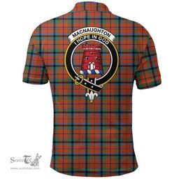 Scottish Macnaughton Ancient Clan Tartan Polo Shirt - Crest Classic Scottish Plaid Tartan Plaid