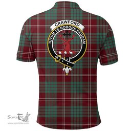 Scottish Crawford Modern Clan Tartan Polo Shirt - Crest Classic Scottish Plaid Tartan Plaid