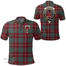 Scottish Crawford Modern Clan Tartan Polo Shirt - Crest Classic Scottish Plaid Tartan Plaid