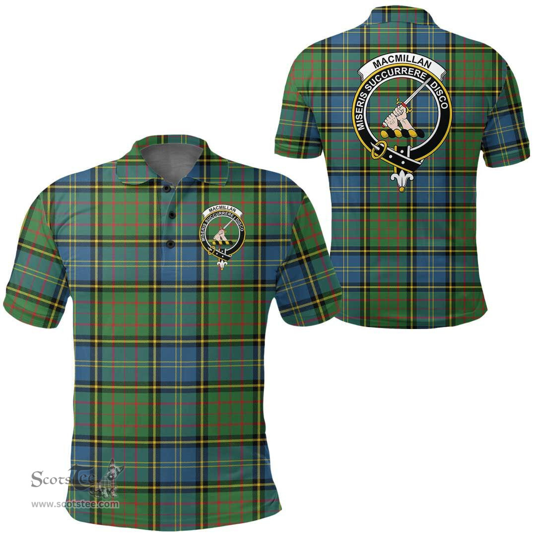 Scottish Macmillan Hunting Ancient Clan Tartan Polo Shirt - Crest Classic Scottish Plaid Tartan Plaid