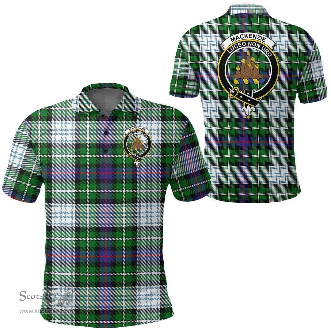 Scottish Mackenzie Dress Modern Clan Tartan Polo Shirt - Crest Classic Scottish Plaid Tartan Plaid
