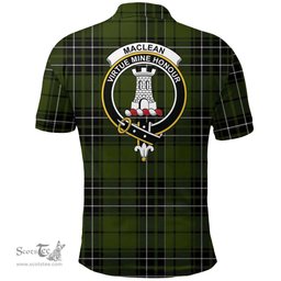 Scottish Maclean Hunting Ancient Clan Tartan Polo Shirt - Crest Classic Scottish Plaid Tartan Plaid