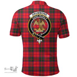 Scottish Drummond Modern Clan Tartan Polo Shirt - Crest Classic Scottish Plaid Tartan Plaid