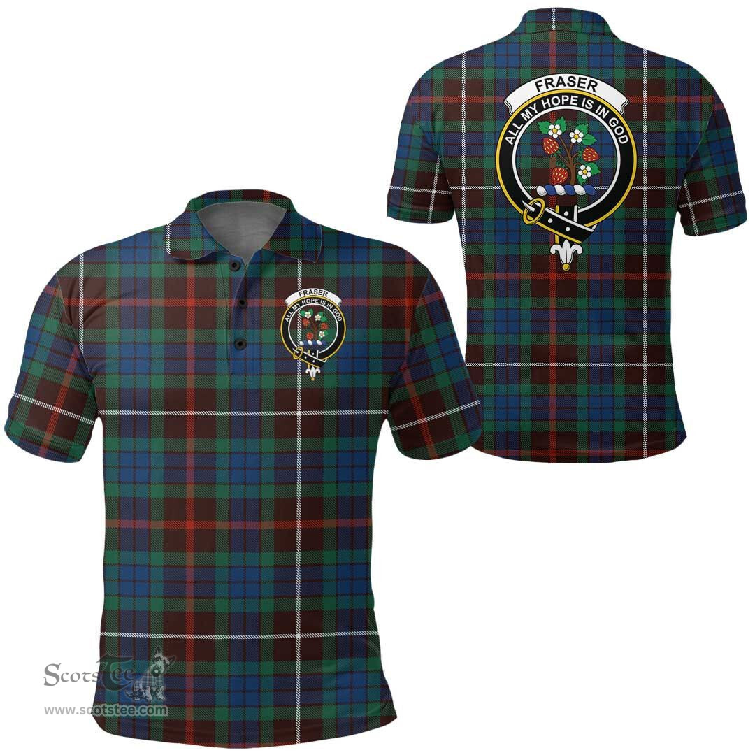 Scottish Fraser Hunting Ancient Clan Tartan Polo Shirt - Crest Classic Scottish Plaid Tartan Plaid