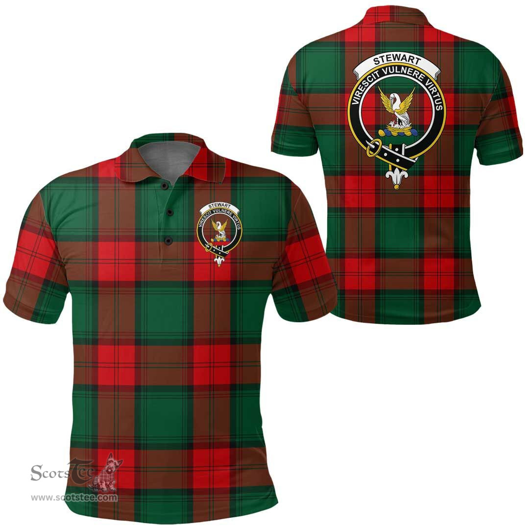 Scottish Stewart Atholl Modern Clan Tartan Polo Shirt - Crest Classic Scottish Plaid Tartan Plaid