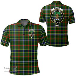 Scottish Bisset Clan Tartan Polo Shirt - Crest Classic Scottish Plaid Tartan Plaid