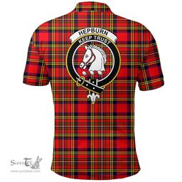 Scottish Hepburn Clan Tartan Polo Shirt - Crest Classic Scottish Plaid Tartan Plaid