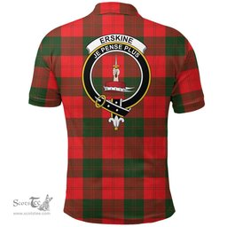 Scottish Erskine Modern Clan Tartan Polo Shirt - Crest Classic Scottish Plaid Tartan Plaid