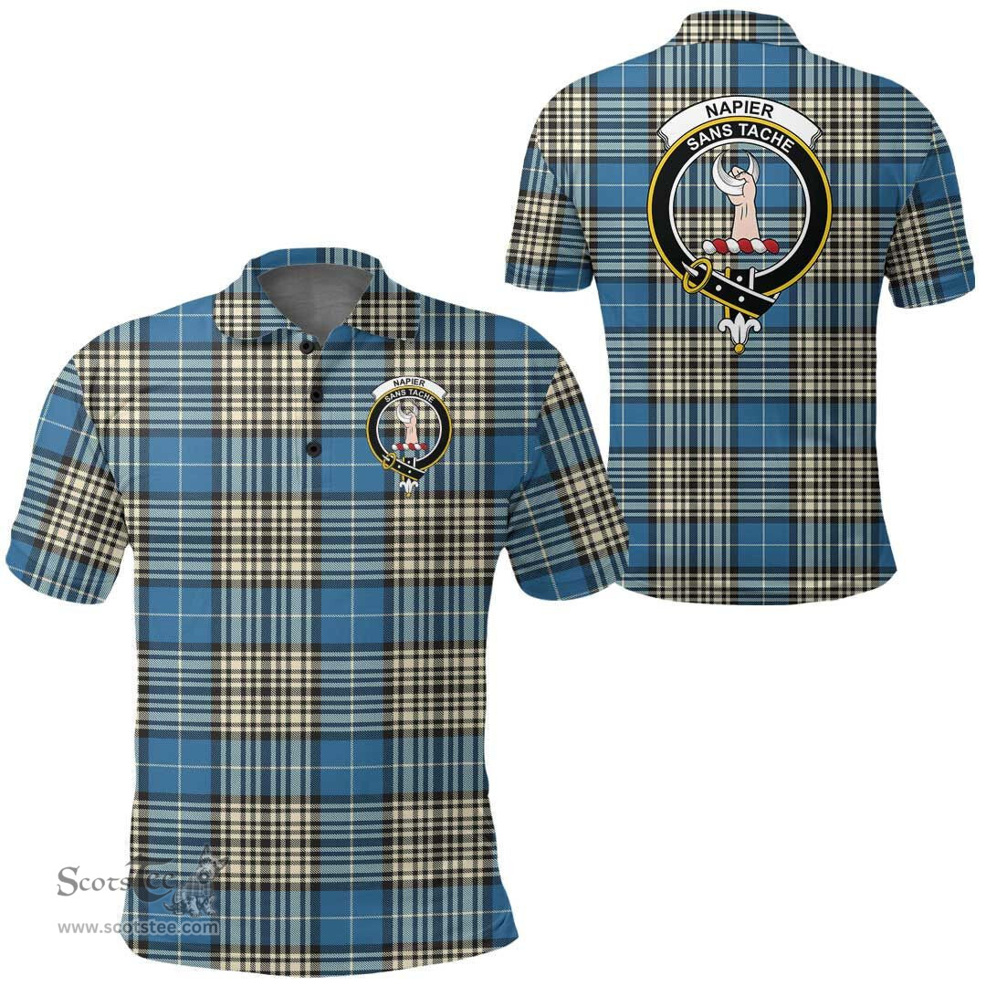 Scottish Napier Ancient Clan Tartan Polo Shirt - Crest Classic Scottish Plaid Tartan Plaid