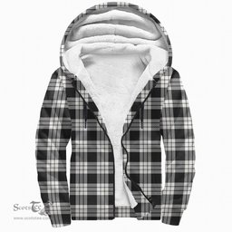 Scottish Macfarlane Black & White Ancient Clan Tartan Sherpa Hoodie - Scottish Plaid Hoodies Scottish Plaid Tartan Plaid - ScotsTee - scotstee.com