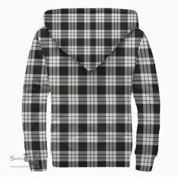 Scottish Macfarlane Black & White Ancient Clan Tartan Sherpa Hoodie - Scottish Plaid Hoodies Scottish Plaid Tartan Plaid - ScotsTee - scotstee.com