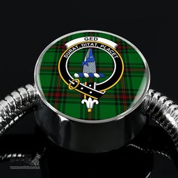 Scottish Ged Clan Tartan Bracelet - Round Shape Pendant Scottish Plaid Tartan Plaid