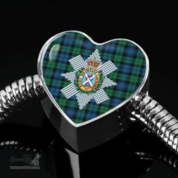 Scottish Blackwatch Ancient Clan Tartan Bracelet - Heart Shape Pendant Scottish Plaid Tartan Plaid
