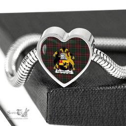 Scottish Mcwhirter Clan Tartan Bracelet - Heart Shape Pendant Scottish Plaid Tartan Plaid