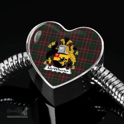 Scottish Mcwhirter Clan Tartan Bracelet - Heart Shape Pendant Scottish Plaid Tartan Plaid