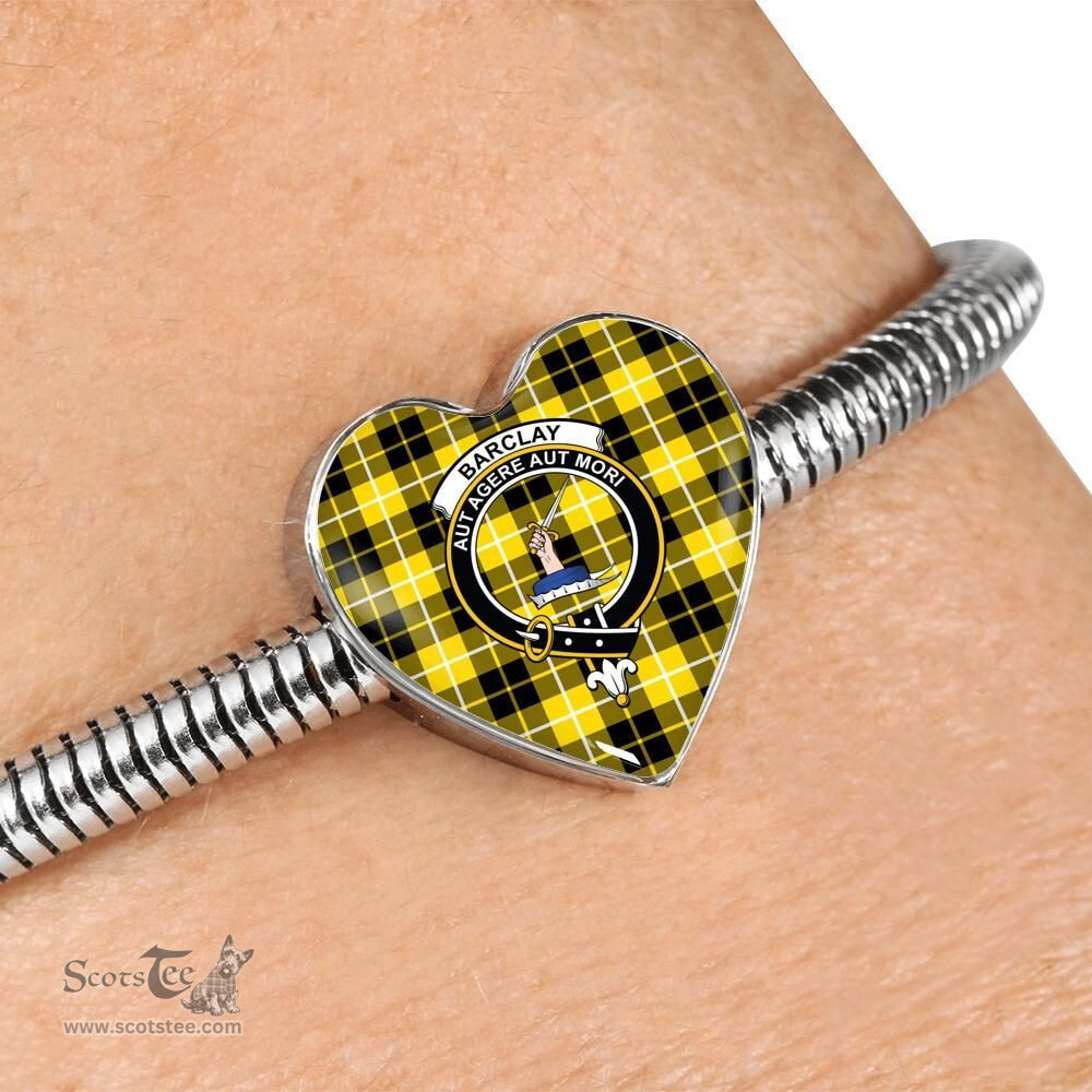 Scottish Barclay Dress Modern Clan Tartan Bracelet - Heart Shape Pendant Scottish Plaid Tartan Plaid