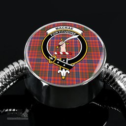 Scottish Macrae Ancient Clan Tartan Bracelet - Round Shape Pendant Scottish Plaid Tartan Plaid