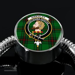 Scottish Kirkcaldy Tartans Clan Tartan Bracelet - Round Shape Pendant Scottish Plaid Tartan Plaid