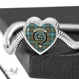 Scottish Walkinshaw Clan Tartan Bracelet - Heart Shape Pendant Scottish Plaid Tartan Plaid
