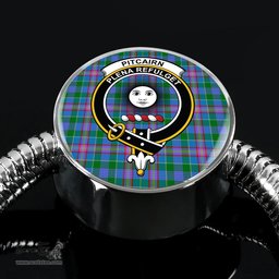 Scottish Pitcairn Hunting Clan Tartan Bracelet - Round Shape Pendant Scottish Plaid Tartan Plaid