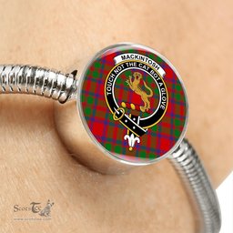 Scottish Mackintosh Modern Clan Tartan Bracelet - Round Shape Pendant Scottish Plaid Tartan Plaid