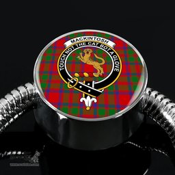 Scottish Mackintosh Modern Clan Tartan Bracelet - Round Shape Pendant Scottish Plaid Tartan Plaid