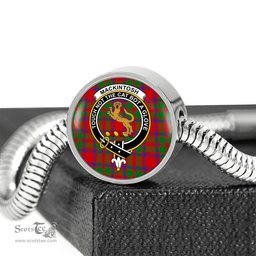Scottish Mackintosh Modern Clan Tartan Bracelet - Round Shape Pendant Scottish Plaid Tartan Plaid