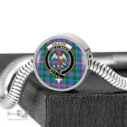 Scottish Ralston Clan Tartan Bracelet - Round Shape Pendant Scottish Plaid Tartan Plaid