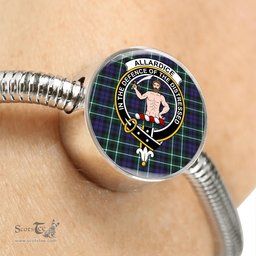 Scottish Allardice Clan Tartan Bracelet - Round Shape Pendant Scottish Plaid Tartan Plaid