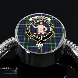 Scottish Allardice Clan Tartan Bracelet - Round Shape Pendant Scottish Plaid Tartan Plaid