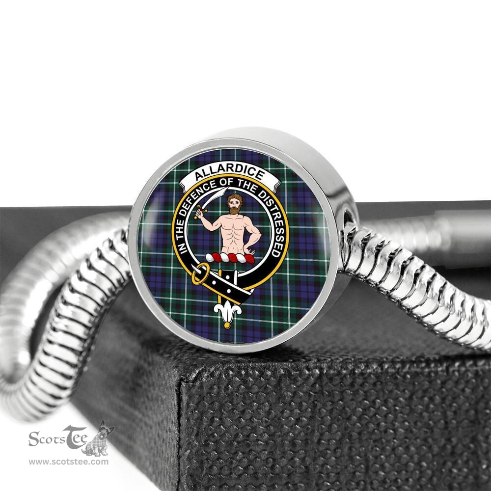 Scottish Allardice Clan Tartan Bracelet - Round Shape Pendant Scottish Plaid Tartan Plaid