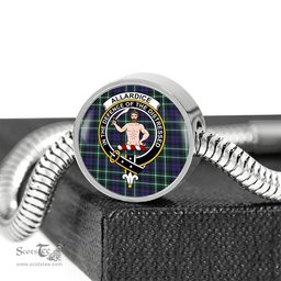 Scottish Allardice Clan Tartan Bracelet - Round Shape Pendant Scottish Plaid Tartan Plaid
